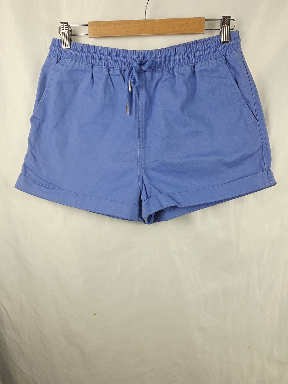 Forever 21 Womens Elastic Waist Drawstring Shorts Blue Size Large